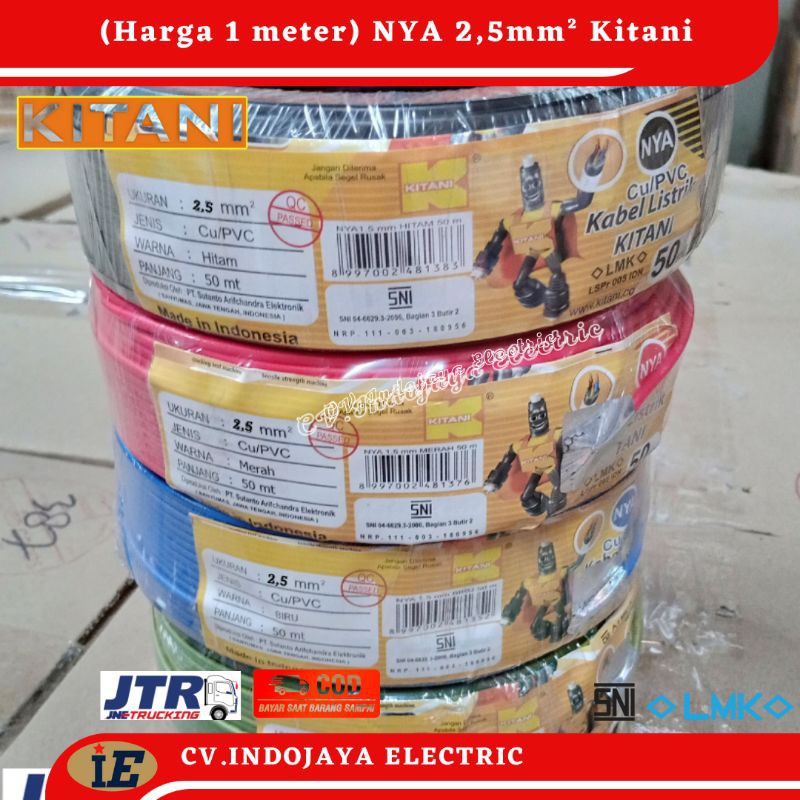 Kabel Nya 2,5 mm² Kitani Kabel Listrik Kawat Tunggal/Engkel Harga meteran