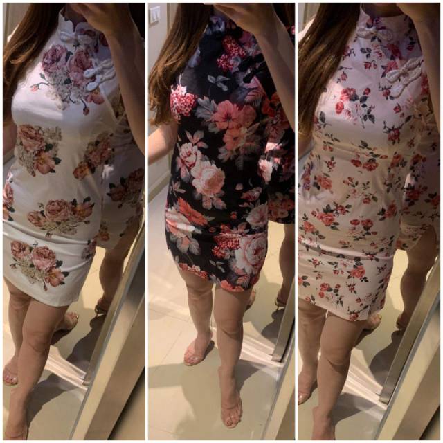 Dress chongsam import baju terusan wanita edisi imlek fashion murah bkk bangkok