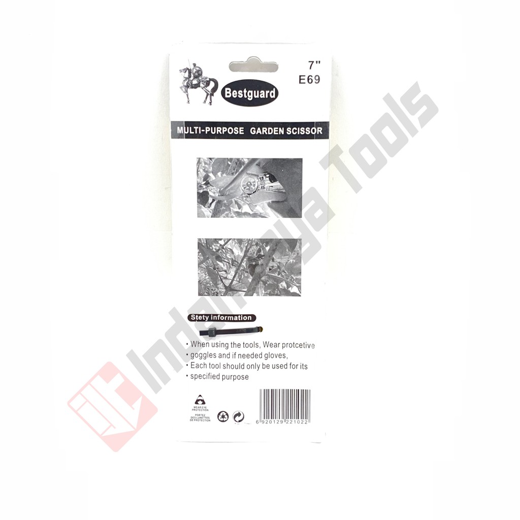BESTGUARD E69 Gunting Dahan Serbaguna 7 Inch Gagang Karet - Ranting Batang Ranting Bunga Stek