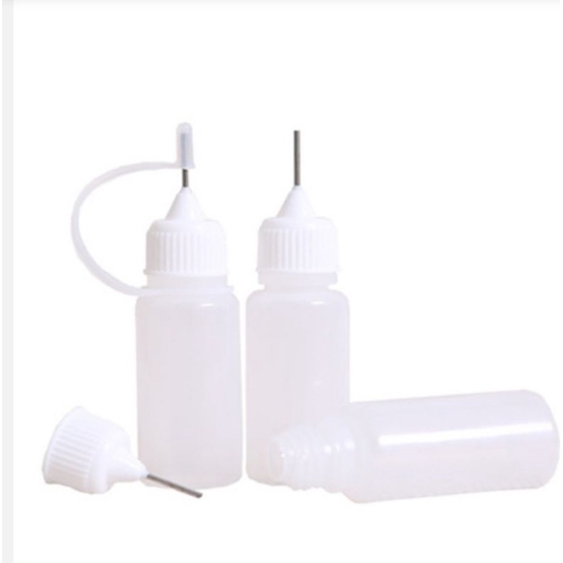 10pcs Botol Jarum Glue Applicator Bottle Craft Tool 10mL