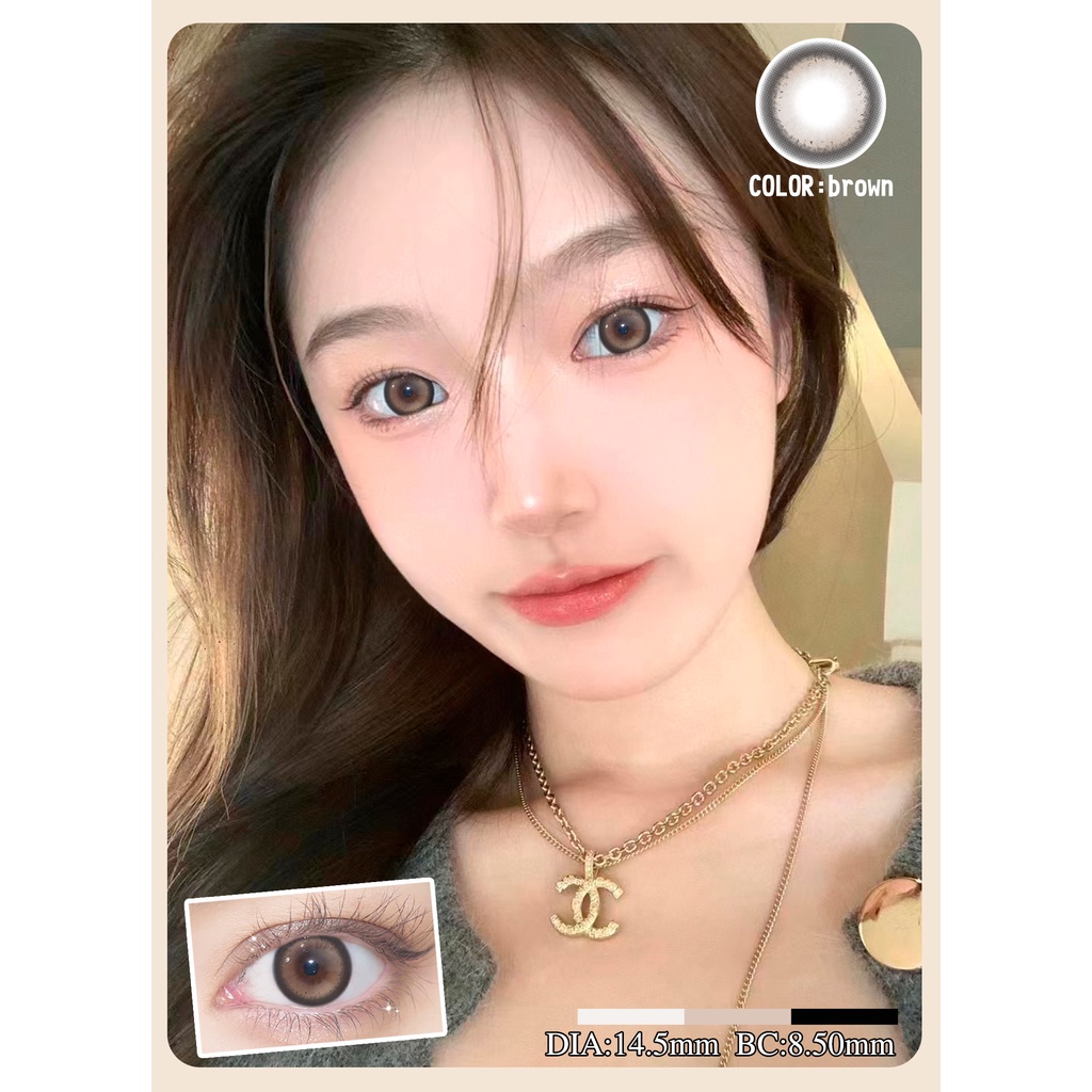 （COD）1 pasang lensa kontak berwarna diameter 14.2 MM soflens soflen softlens soflens grey soflens hitam soflens brown soflen murah