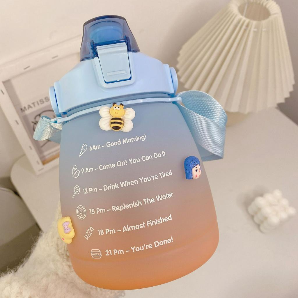 Botol Minum Viral Motivasi / Botol Pelangi Gradasi Botol Minum Gemoy Murah Botol Minum 2 Liter Free Stiker 2D &amp; 3D