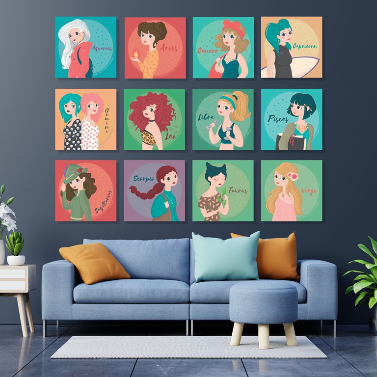 Walldecor Tema Zodiak 1 Dekorasi  Rumah Poster Kayu  Hiasan 