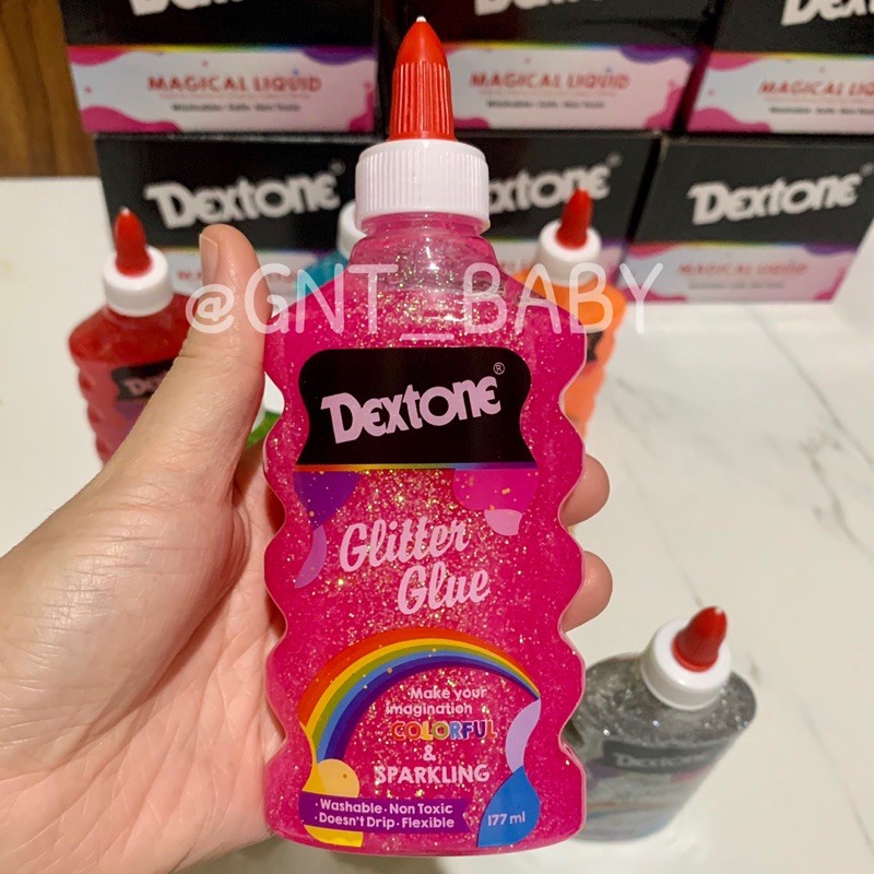 lem glitter glue slime dextone dexton non toxic diy unicorn rainbow starter pack set glow