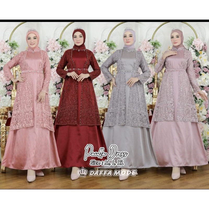 Kebaya Dress Paula / Gamis Kebaya Modern / Dress Kondangan / Baju Kebaya Bridesmaid / Kebaya Muslimah / Kebaya Pesta / Wisuda / Kebaya / Gamis