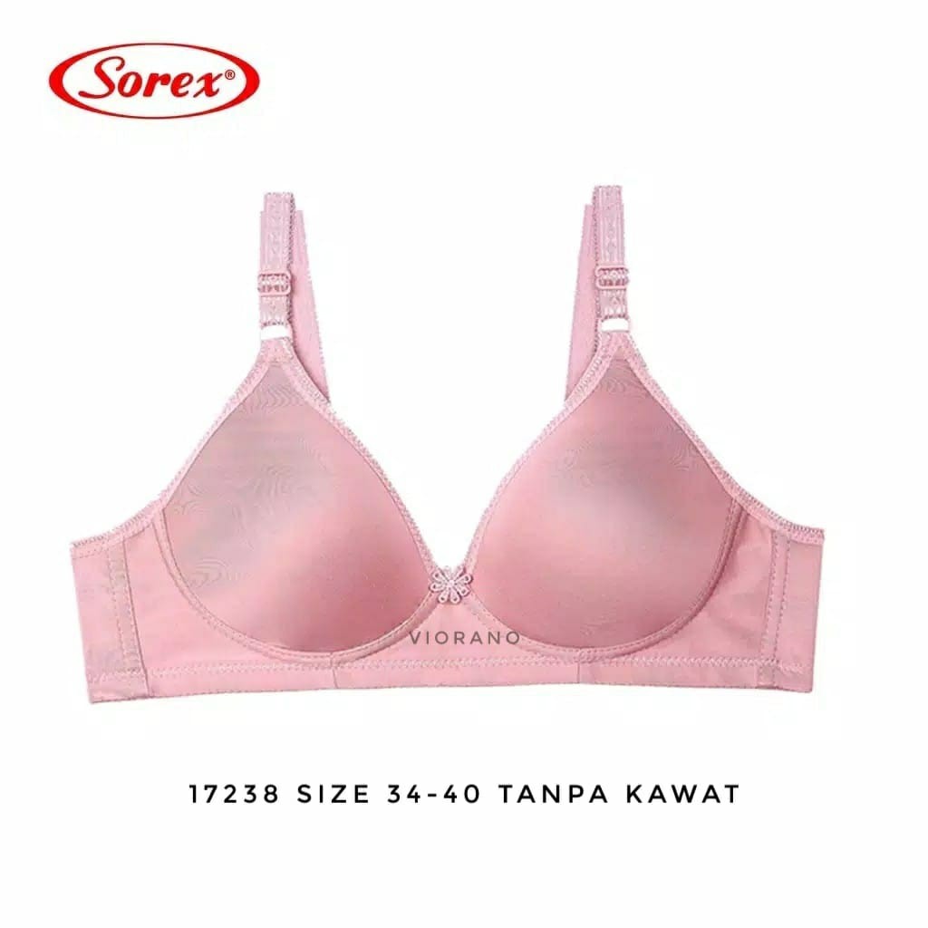 Bra Wanita Tanpa Kawat Sorex 17238 Cup B / Bh Busa Cewek Size 34-40 Super Soft Bahan Lembut