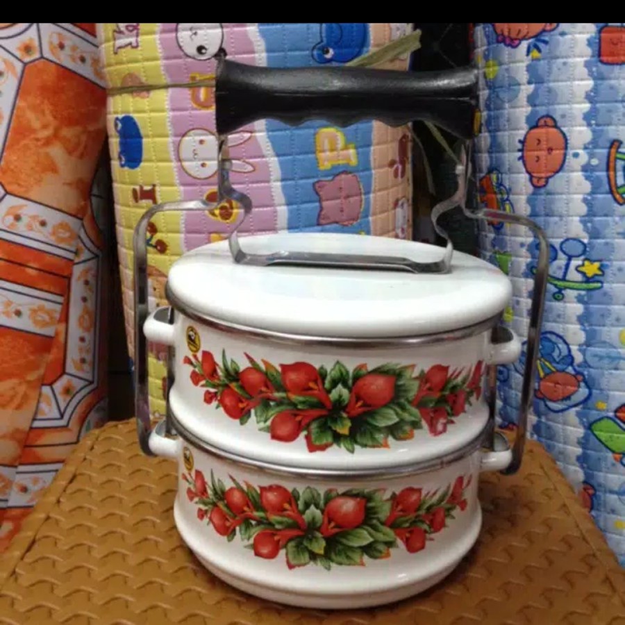 Rantang Susun 2 Panda / Rantang Enamel