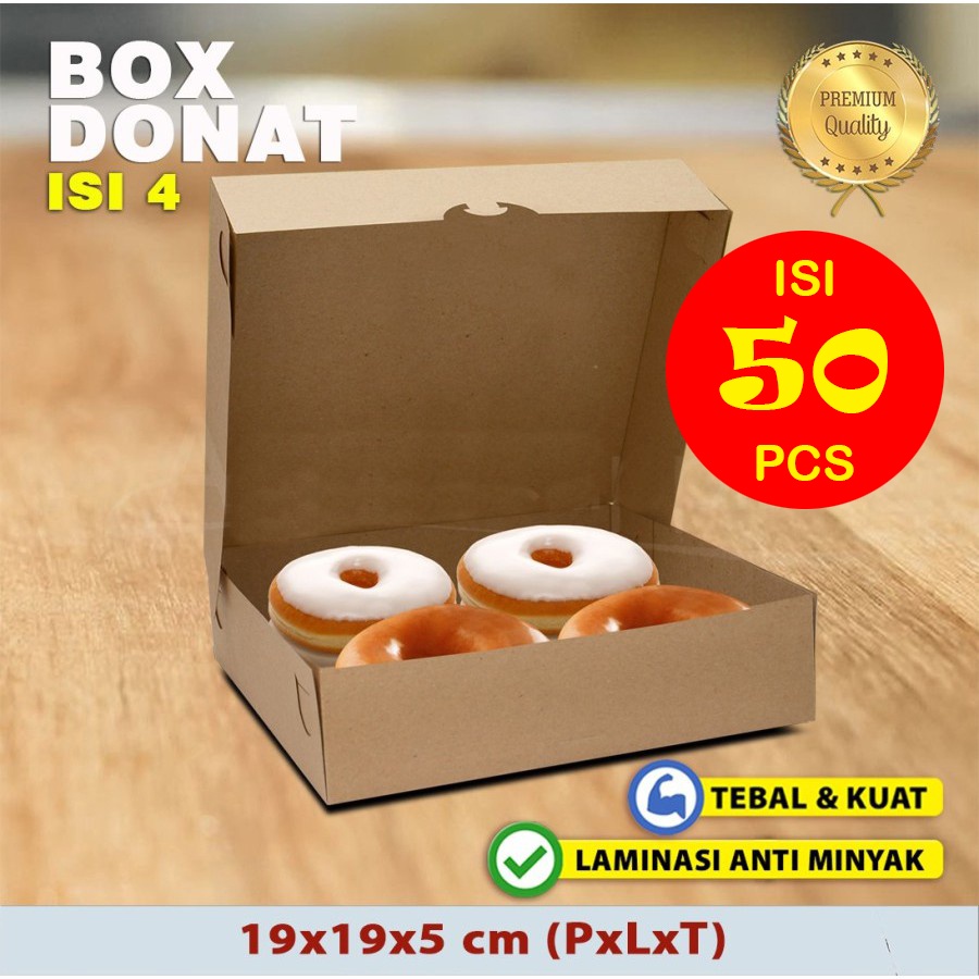 

Kotak Dus Box DONAT KRAFT COKLAT Isi 4 - ( 50 Pcs )