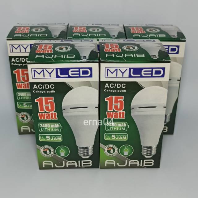 MYLED Lampu LED Emergency AC/DC 15 Watt (Paket 5 Pcs)