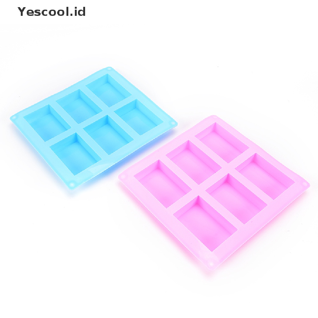 【Yescool】 6-Cavity Silicone Rectangle Soap Cake ice Mold Mould Tray For Homemade Craft DIY .