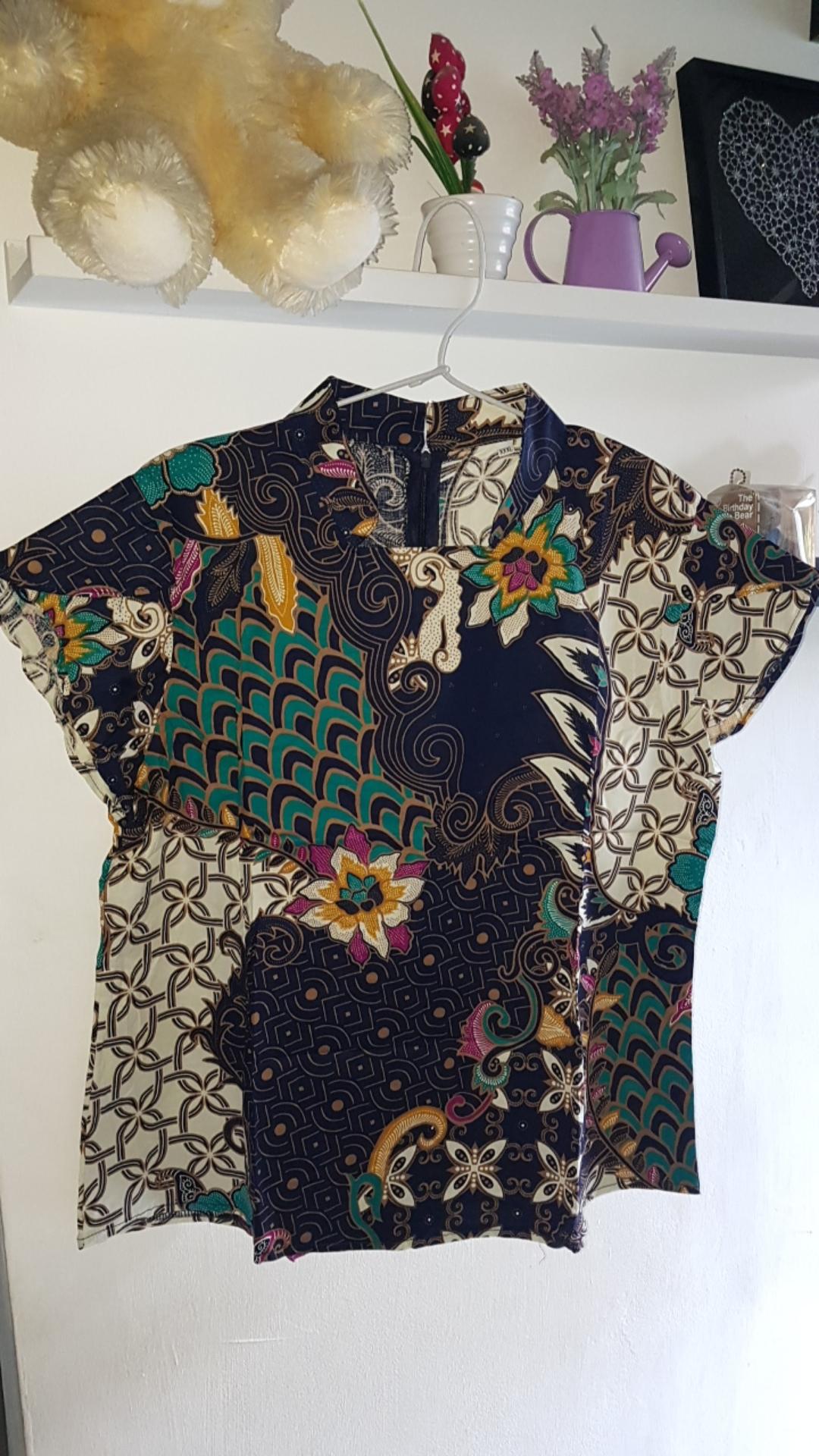 Atasan Blouse Batik Wanita Big Size 569