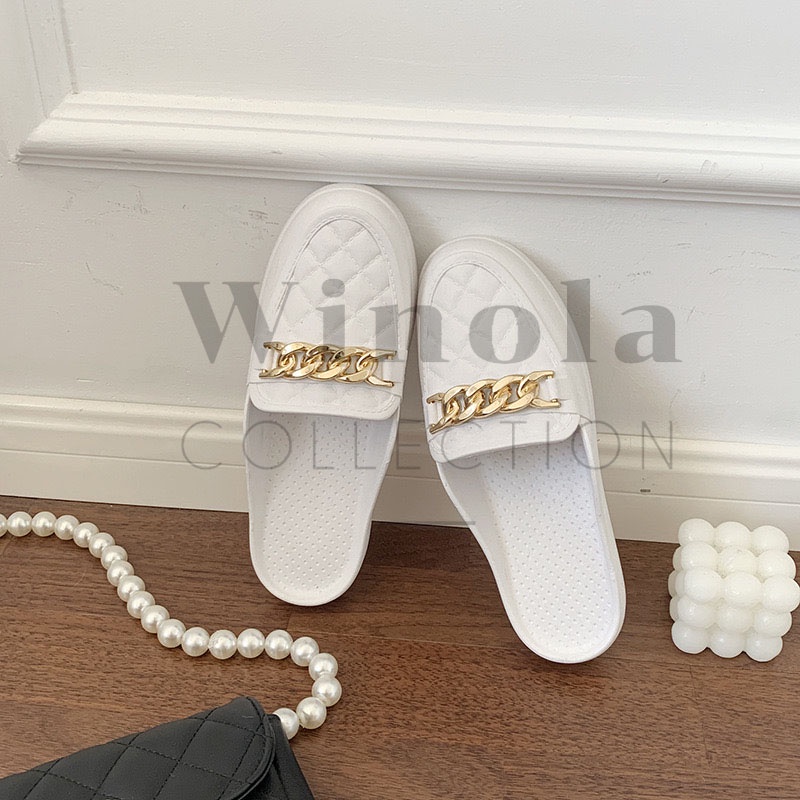 Jelly Half Shoes Wanita Import Nayla Ring Rantai Winola Collection WNL HX-299-2