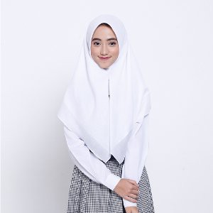 Kerudung Sekolah Zoya   Bergo Smart Putih Ukuran Maxi Diskon