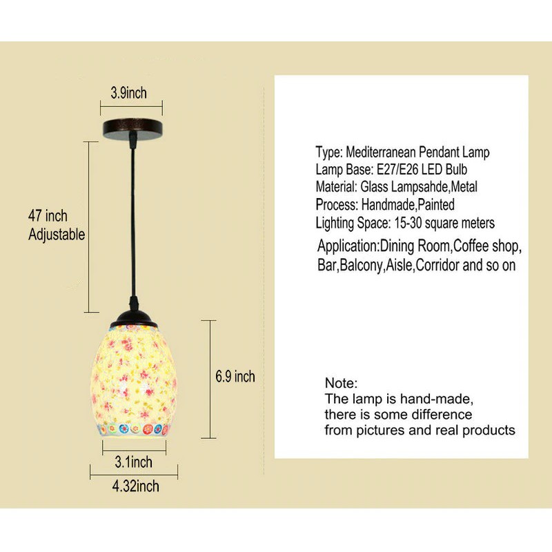 Lampu Mozaik / Lampu Turki / Lampu Gantung Oval