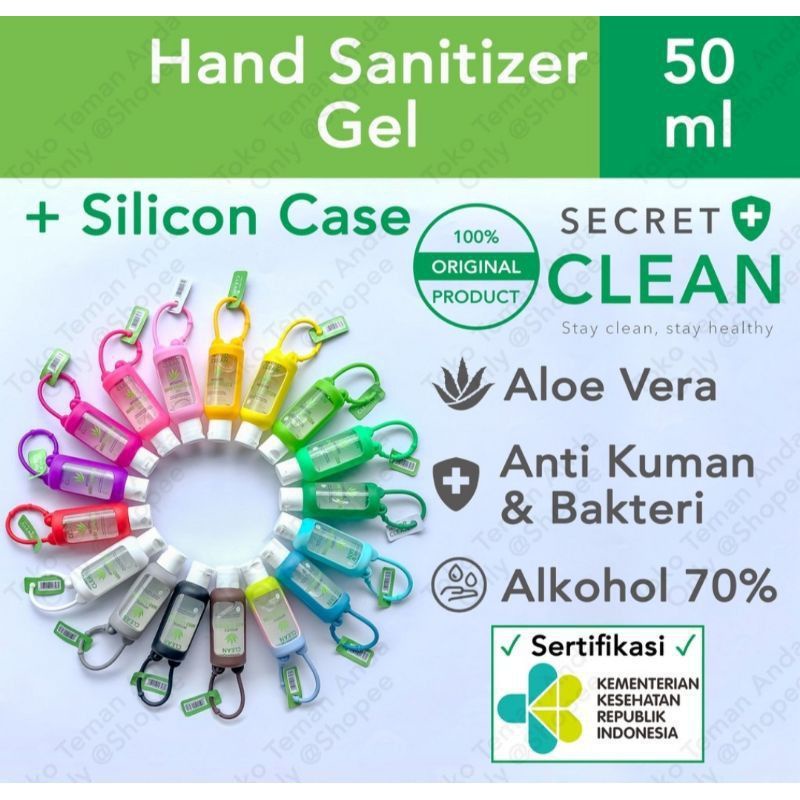 [FREE SILICON U/ GANTUNGAN TAS/KUNCI] Secret Clean Hand Sanitizer Spray Liquid Gel Termurah Makassar