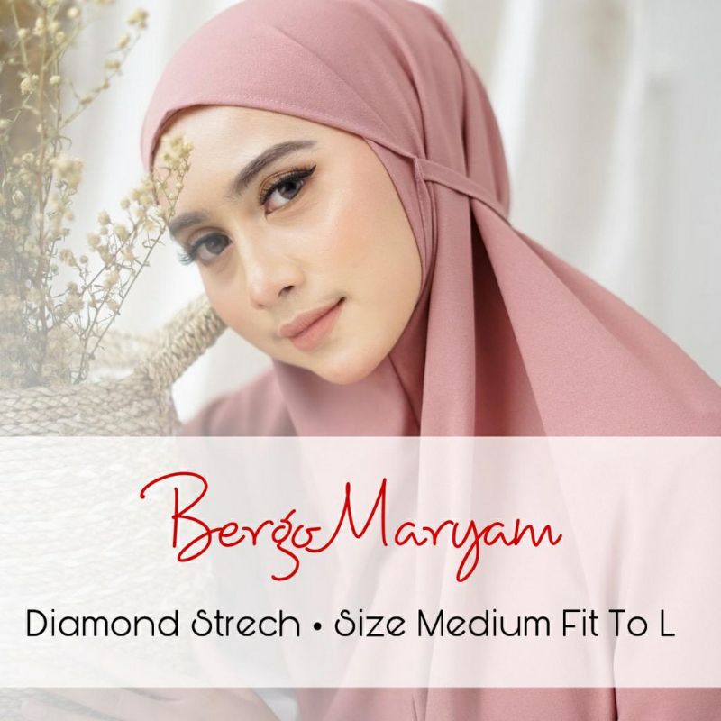 BERGO MARYAM DIAMOND / JILBAB INSTAN BERGO TALI DIAMOND STRECH / KERUDUN KHIMAR DIAMOND PREMIUM