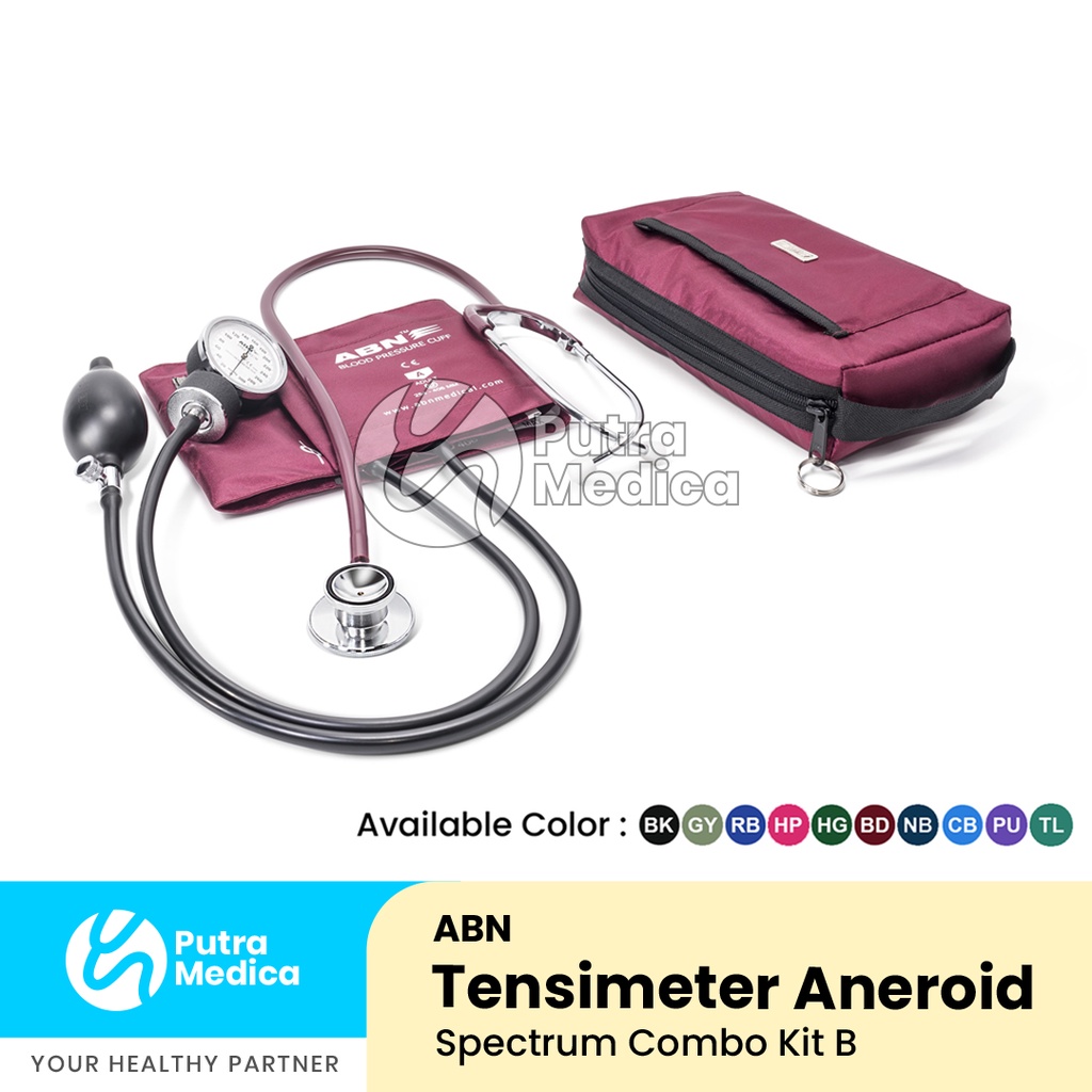 Paket ABN Tensimeter Aneroid &amp; Stetoskop Spectrum / Alat Ukur Tekanan Darah Manual Sphygmomanometer / Blood Pressure Cuff