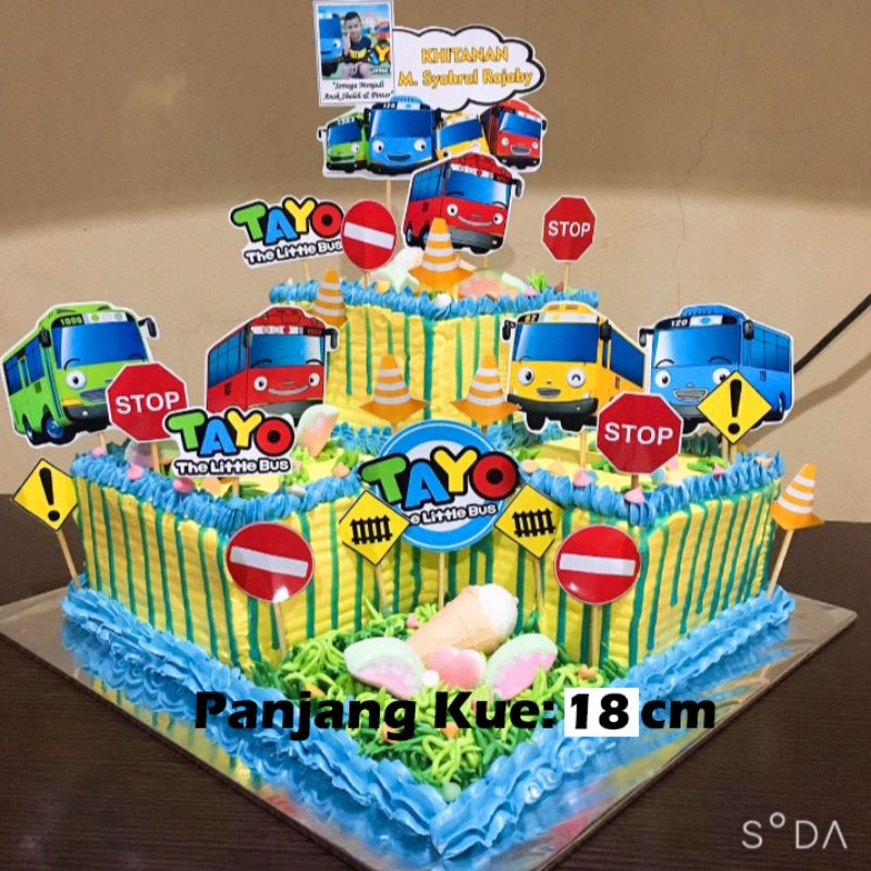 Topper Cake Tayo Gratis Tambah Nama, usia dan foto/ Topper Cake Karakter