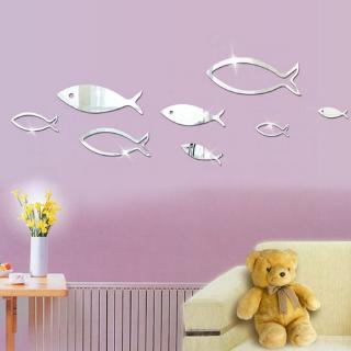 Stiker Dinding Model Cermin Bahan Akrilik Gambar Ikan 3d Stiker Dinding Model Cermin Bahan Akrilik Gambar Ikan 3d