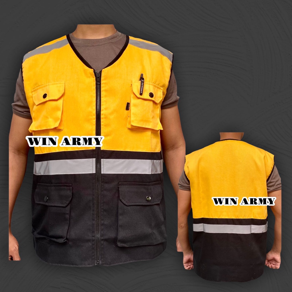 Rompi Proyek - Rompi Safety - Rompi Tambang - Rompi Kain- Rompi k3 - Rompi 5 Kantong - Rompi Kerja Lapangan Outerwear - Rompi skotlet - Industrial Safety Vest