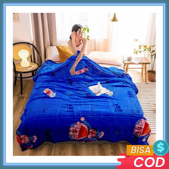 Selimut Dewasa Lembut Bulu Murah Tebal Jumbo Import Aestetik Seprai Bedcover Tebal Jumbo Anak Karakt