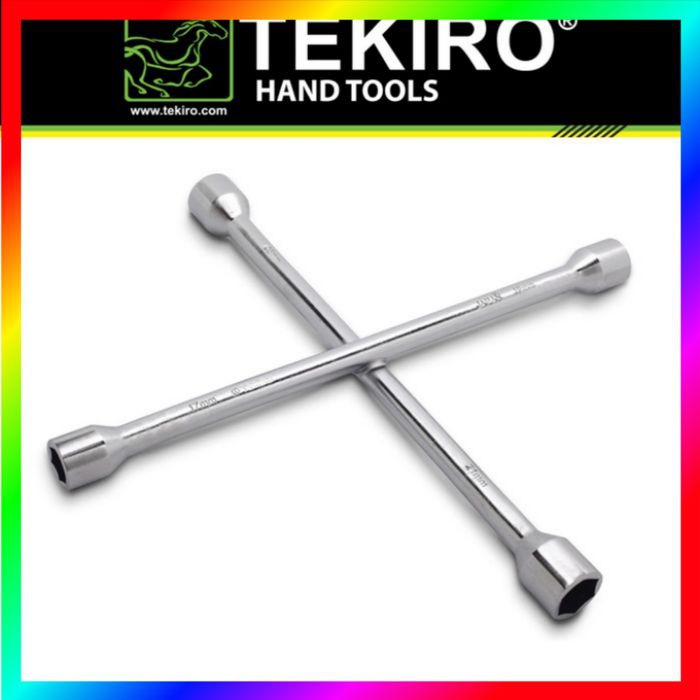 TEKIRO Kunci Roda Palang 14 inch  17 x 19 x 21 x 23mm / Way Cross Wrench 4&quot; / Kunci Roda Mobil 4inch