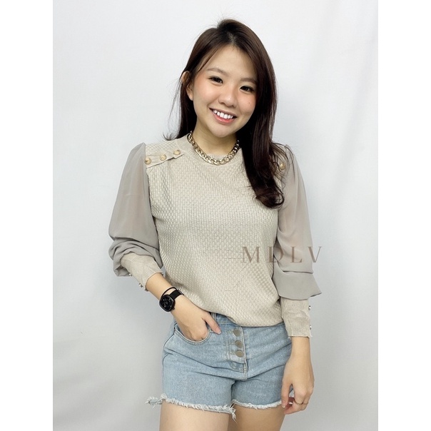 MDLV ~ 8664# Fiorenza Knit Top Atasan Blouse Korea Fashion import