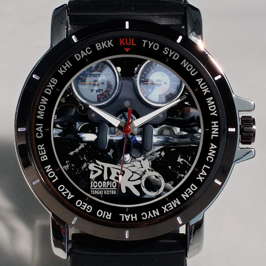 Jam Tangan Custom Yamaha Scorpio Tangki Kotak Steko