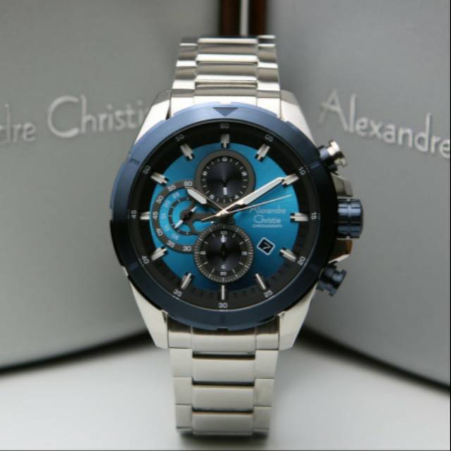 ALEXANDRE CHRISTIE AC6508 SILVER BLUE PRIA.ORIGINAL GARANSI RESMI 1 TAHUN