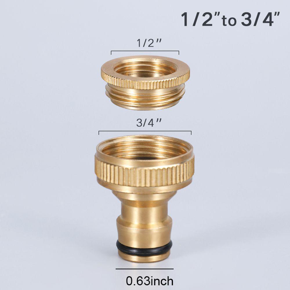 Solighter Fitting 3per4sampai1per2&quot; Keran Selang Keran Alat Siram Irigasi Brass Tap Adapter Joiner