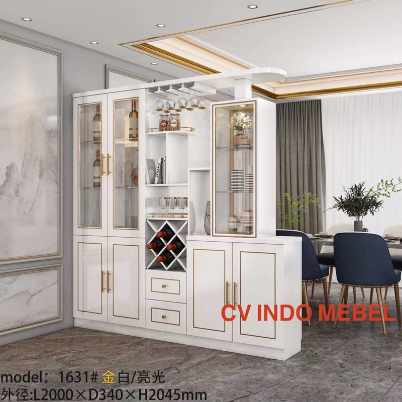 buffet penyekat mewah lemari partisi ruangan penyekat ruangan pembatas ruangan cabinet lemari pajang