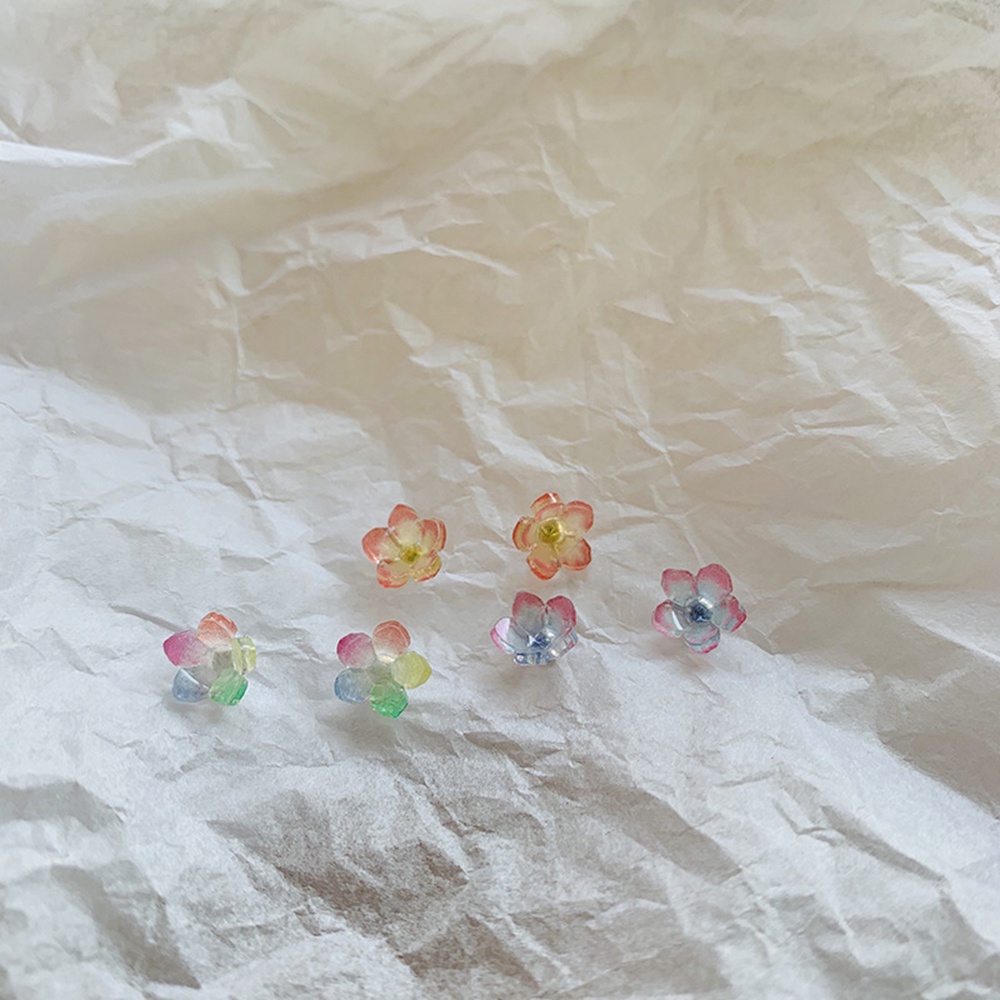6 Pcs / set Anting Bentuk Bunga Bahan Akrilik Gaya Vintage Untuk Wanita