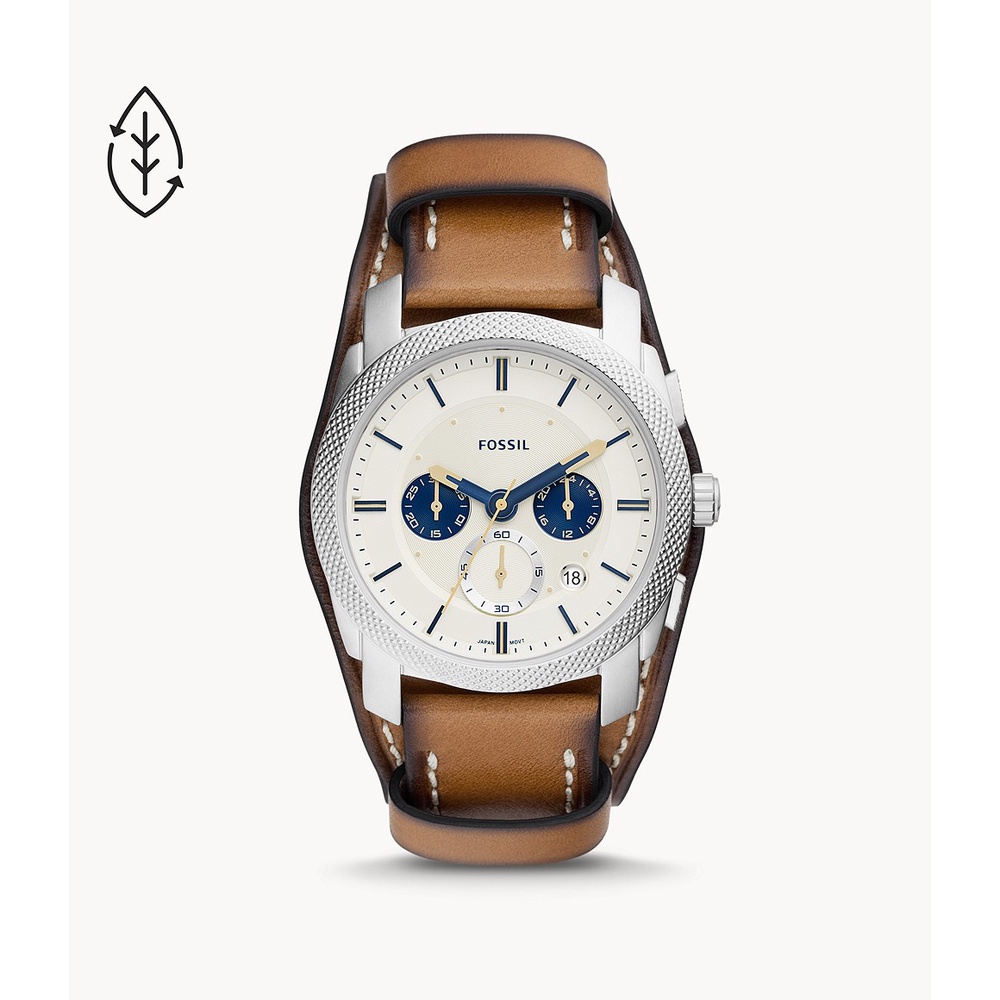 Fossil Machine Brown Leather Chrono 42MM Jam Pria FS5922