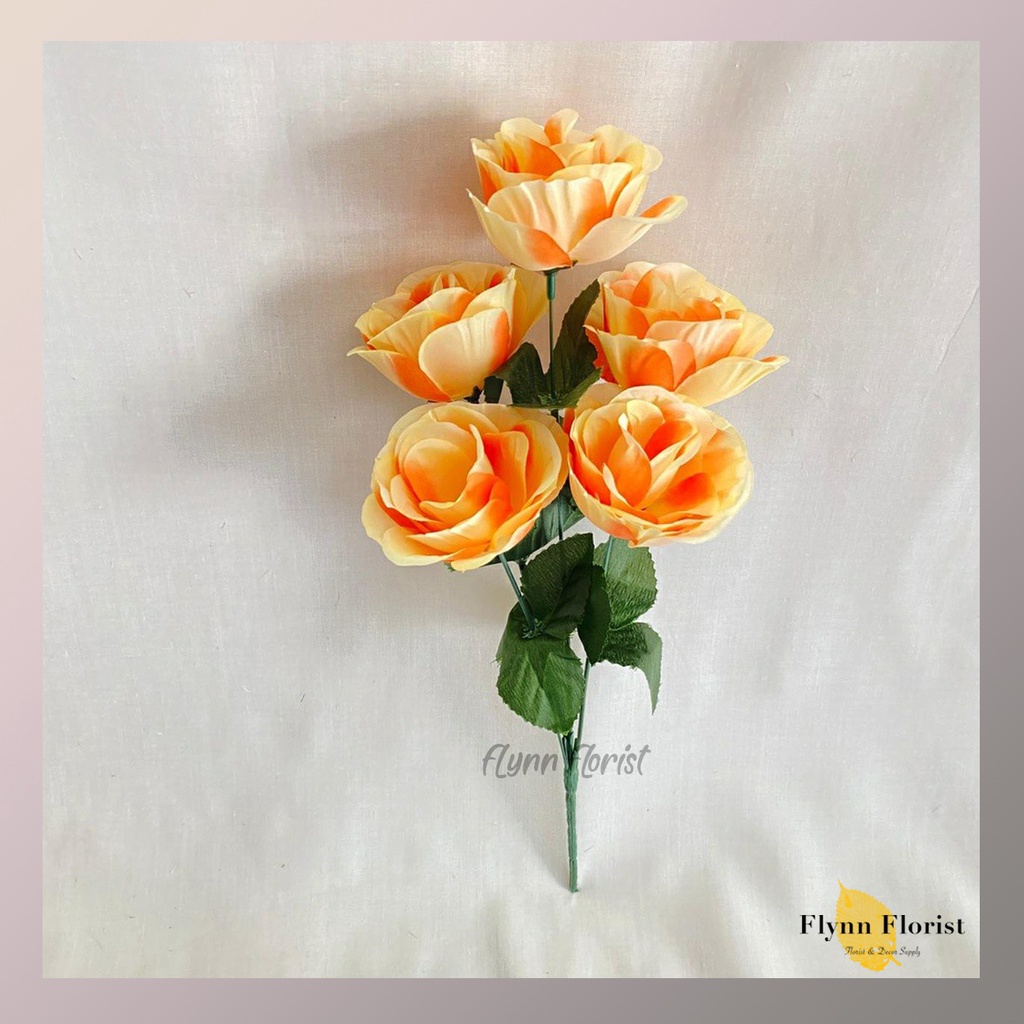 Bunga Mawar Rose Mangkok X5 (satuan) Bunga Artificial / Bunga Plastik / Bunga Dekorasi / Pernikahan-5