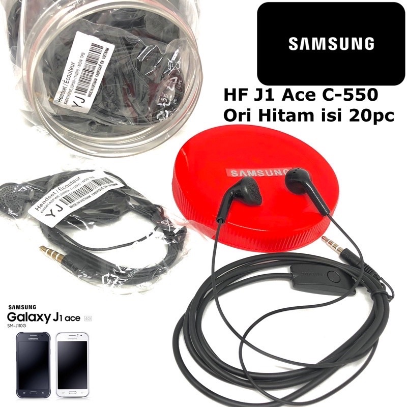 PROMO HANDSFREE PER 1 TOPLES ISI 20pcs SAMSUNG J1 ACE C550 WARNA HITAM