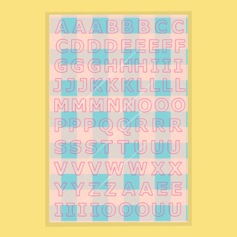 

'Checkered Alphabets' Kiss Cut Diary Journal Sticker Sheet | Procrasticreate