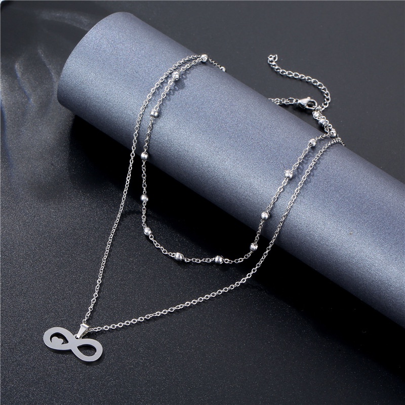 Bohemian fashion minyak menetes berlapis kalung bahan besi anti karat untuk wanita ornamen double-la
