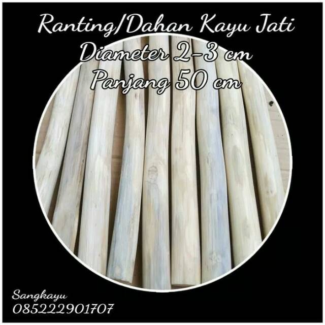 Macrame dahan rating kayu jati 50 cm teak wood branch log