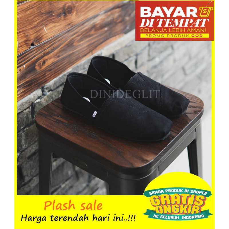 COD GAN!! sepatu pria casual slip on wakai hitam formal kerja santau termurah