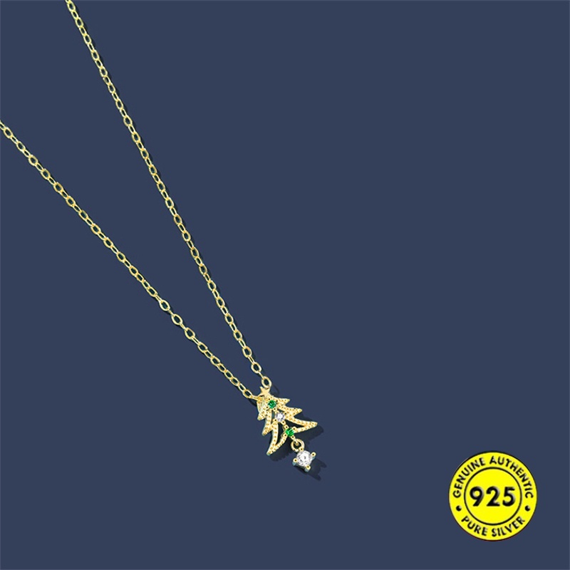 Kalung Rantai Dengan Liontin Batu Emerald Inlaid Zircon Untuk Wanita