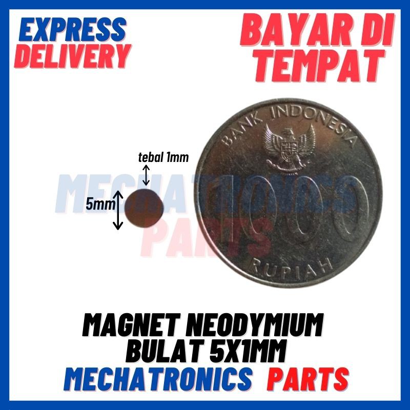 [MGT-9012] MAGNET NEODYMIUM BULAT ROUND KOIN COIN CYLINDER DIAMETER 5X1MM