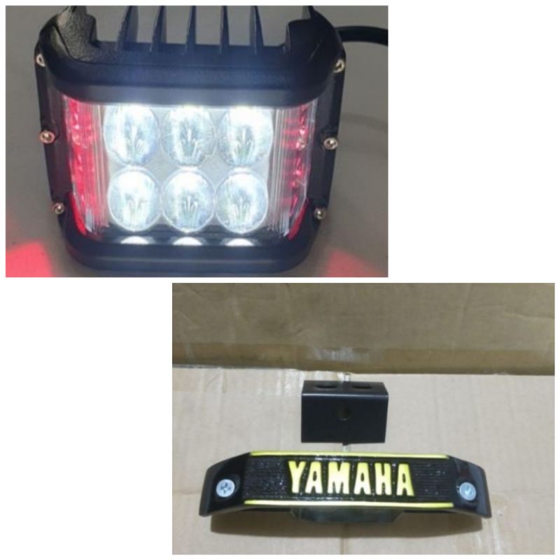 Strobo Flash Kanan Kiri Jumbo Plus Emblem Yamaha Plus Dudukan Lampu