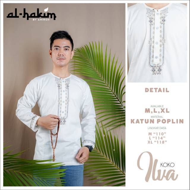  Baju Koko Putih ELEGAN  Soft Adem lengan panjang model 