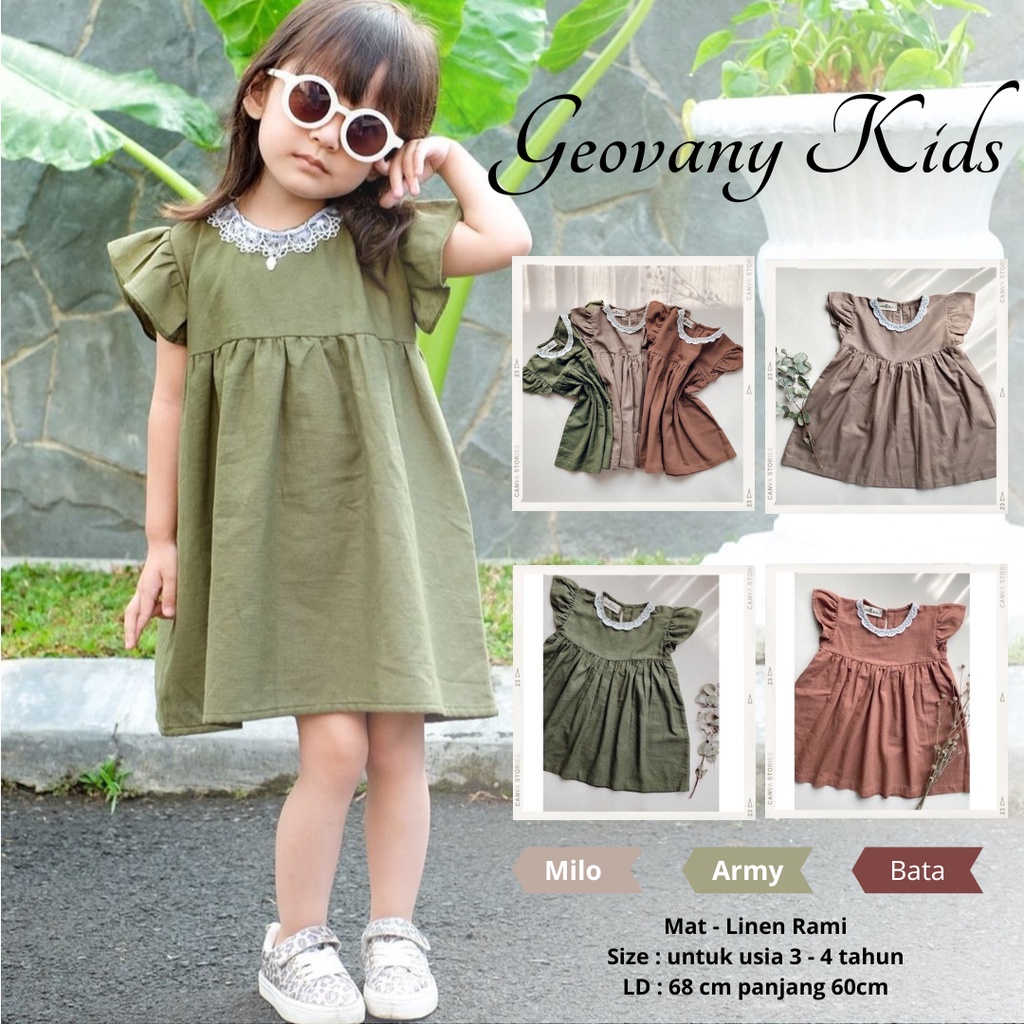 kimi dress / geovany dress kids / pakaian anak perempuan / dress anak perempuan