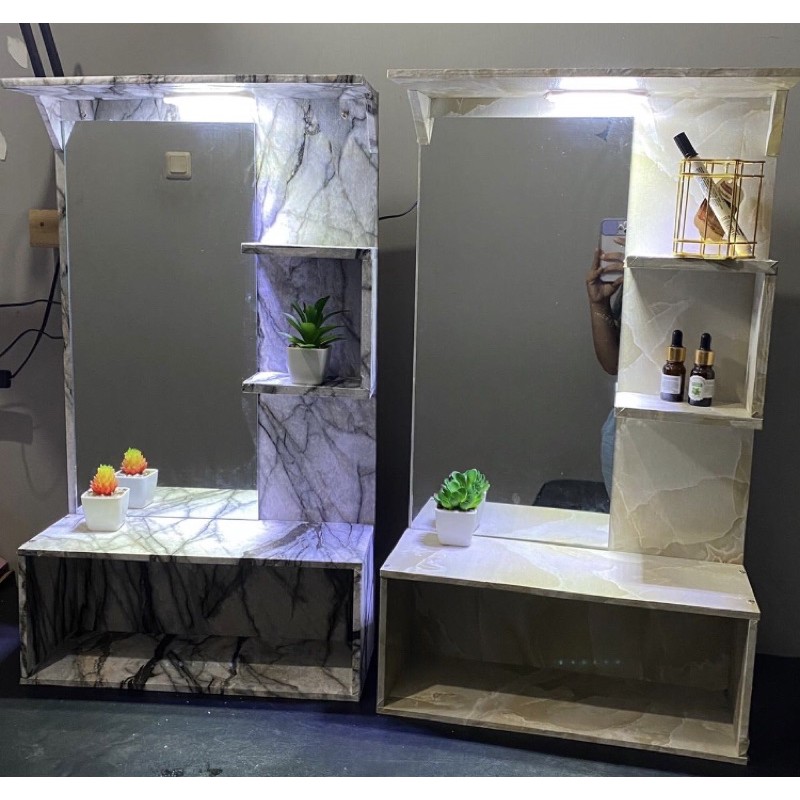 Meja rias gantung motif marble/tolet/kaca rias/kaca makeup/ meja rias minimalis/ meja rias marmer/ m