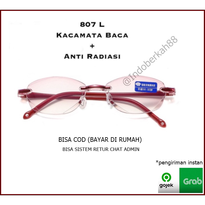 Kacamata Baca Lensa Plus Anti Radiasi +1.00 s/d + 4.00 Kacamata Wanita Reading Glasses 807L anti radiation