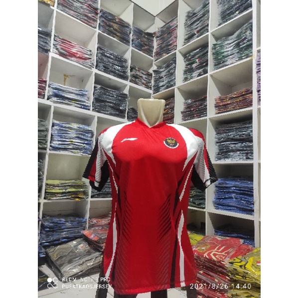 Jersey badminton timnas Indonesia olimpiade