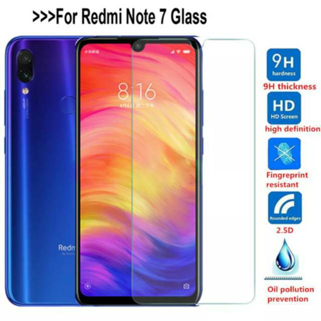 Tempered Glass Redmi Note 7 9H Clear