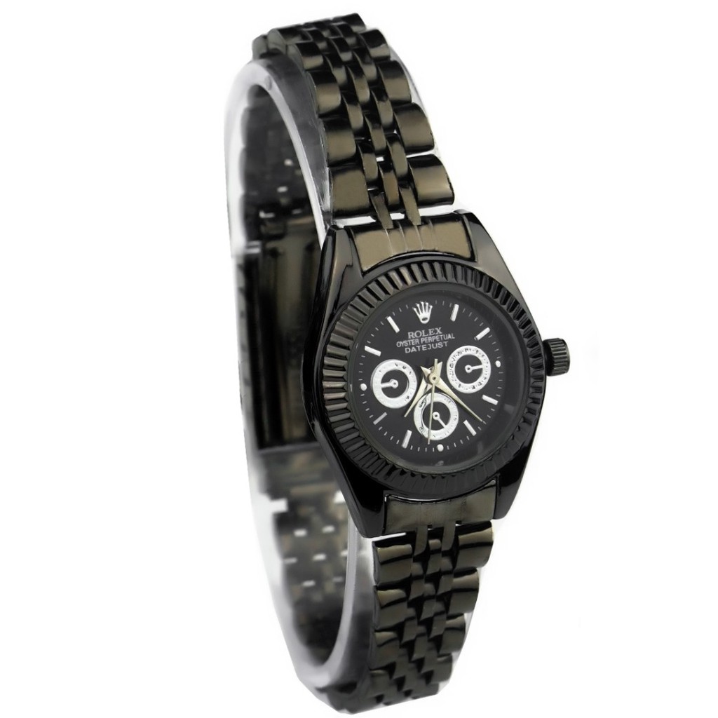 WBS  JAM TANGAN COUPLE FREE BATERAI ✅COD ROLEX RANTAI CHRONO IMPORT GROSIR MURAH SPORT  CASUAL PASANGAN PRIA WANITA ANAK REMAJA DEWASA RX004-WANITA - FULL BLACK