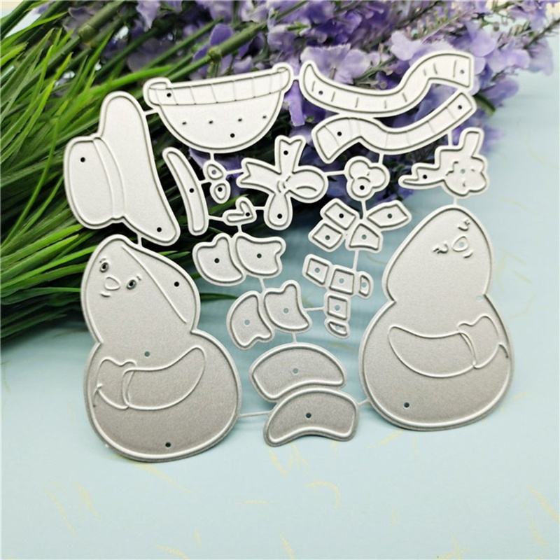 Cetakan Stensil Cutting Dies Motif Snowman Bahan Metal Untuk Scrapbook / Craft Diy